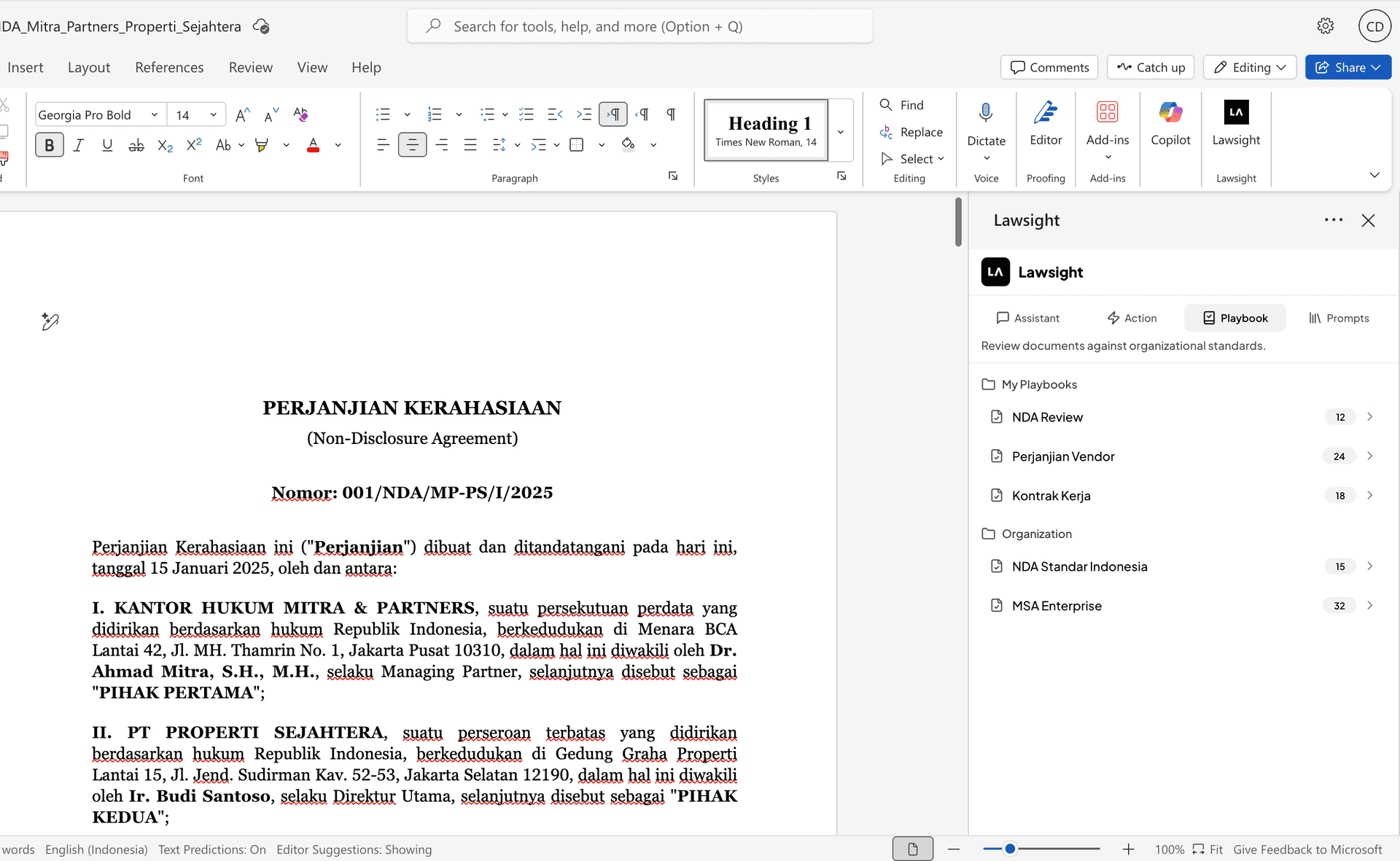 Drafting & Review Kontrak